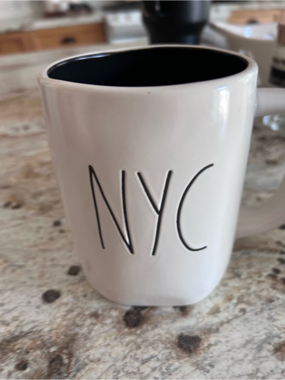 Rae Dunn NYC Mug - White Exterior with Black Interior